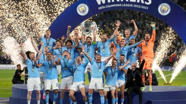 Manchester City levantó la Champions League por primera vez en su historia en Estambul. (AP Photo/Francisco Seco)