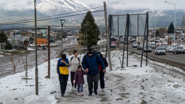 A las 10, el termómetro marcaba 5 grados bajo cero. Foto: Marcelo Martínez