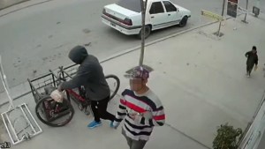 Dos hombres robaron una bicicleta a plena luz del día en Cipolletti: estaban con un niño