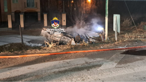 Un muerto en accidente sobre la Ruta 22, en Neuquén: quedó atrapado en el incendio de su auto