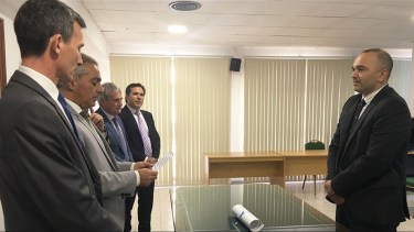 Fernando Fuentes ante el Tribunal Superior, el día que juró como fiscal jefe de Chos Malal. (Gentileza)