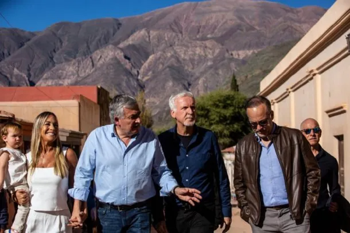 El cineasta James Cameron junto al gobernador de Jujuy Gerardo Morales. 