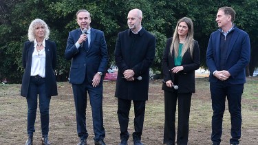 El jefe de Gobierno porteño y precandidato presidencial de Juntos por el Cambio, Horacio Rodríguez Larreta, anunció hoy que si gana las elecciones propondrá al Congreso de la Nación que Miguel Ángel Pichetto presida la Cámara de Diputados. Foto Télam. 