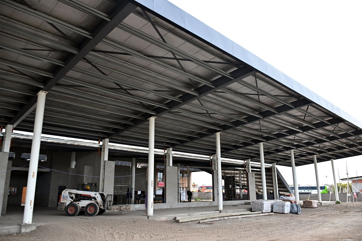 Obras en la nueva terminal de ómnibus.
Foto: Marcelo Ochoa.