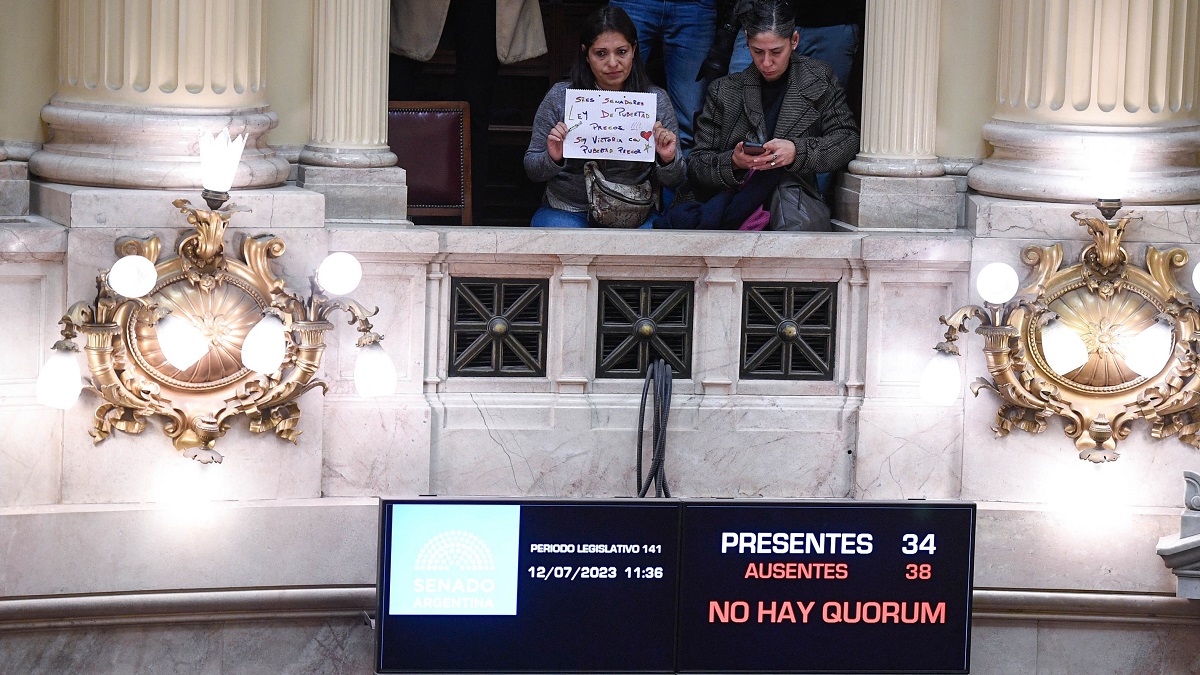 El recinto se quedó sin quórum en la sesión pública especial en el Senado de la Nación de este 12 de julio. Fotos: Charly Diaz Azcue / Comunicación Senado.