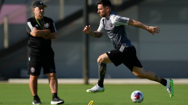 Lionel Messi ya trabaja bajo las órdenes del Tata Martino. (AP Foto/Rebecca Blackwell)