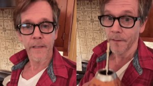 El actor Kevin Bacon se filmó desayunando con mate y se hizo viral en redes