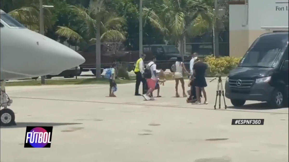 Messi aterrizó esta tarde en Miami. Foto captura
