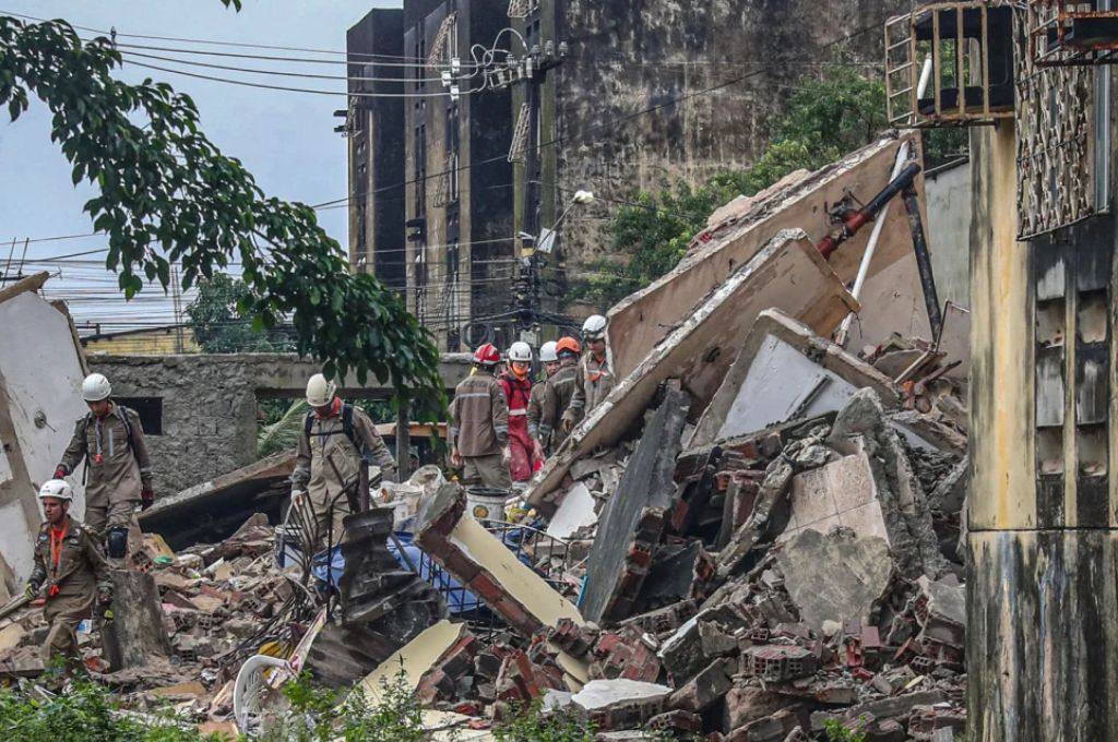 Un edificio se derrumbó en Brasil