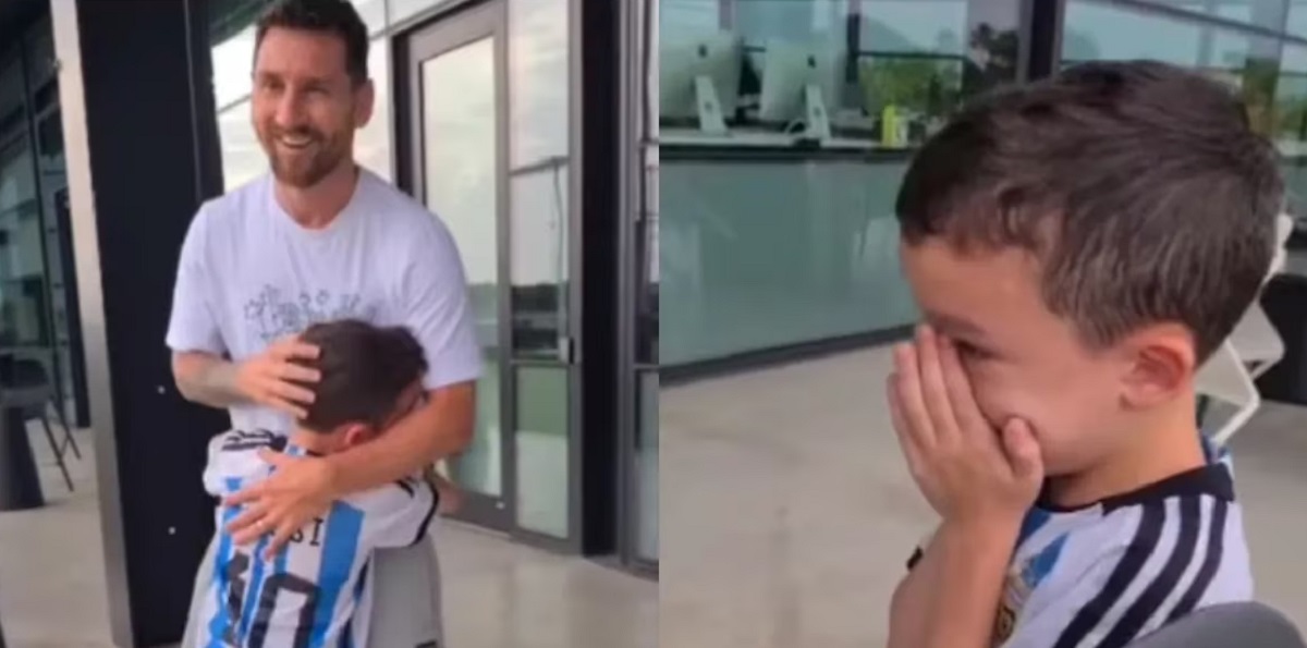 Lionel Messi fulfilled the dream of an Argentinian boy suffering from the same height loss disease who came to Miami to fulfill his dream of meeting him with a handshake and an emotional hug. 4 Desde Bariloche, Manu fue a conocer a Lionel Messi y conmovió con su historia: «Es mi ídolo» - Diario Río Negro