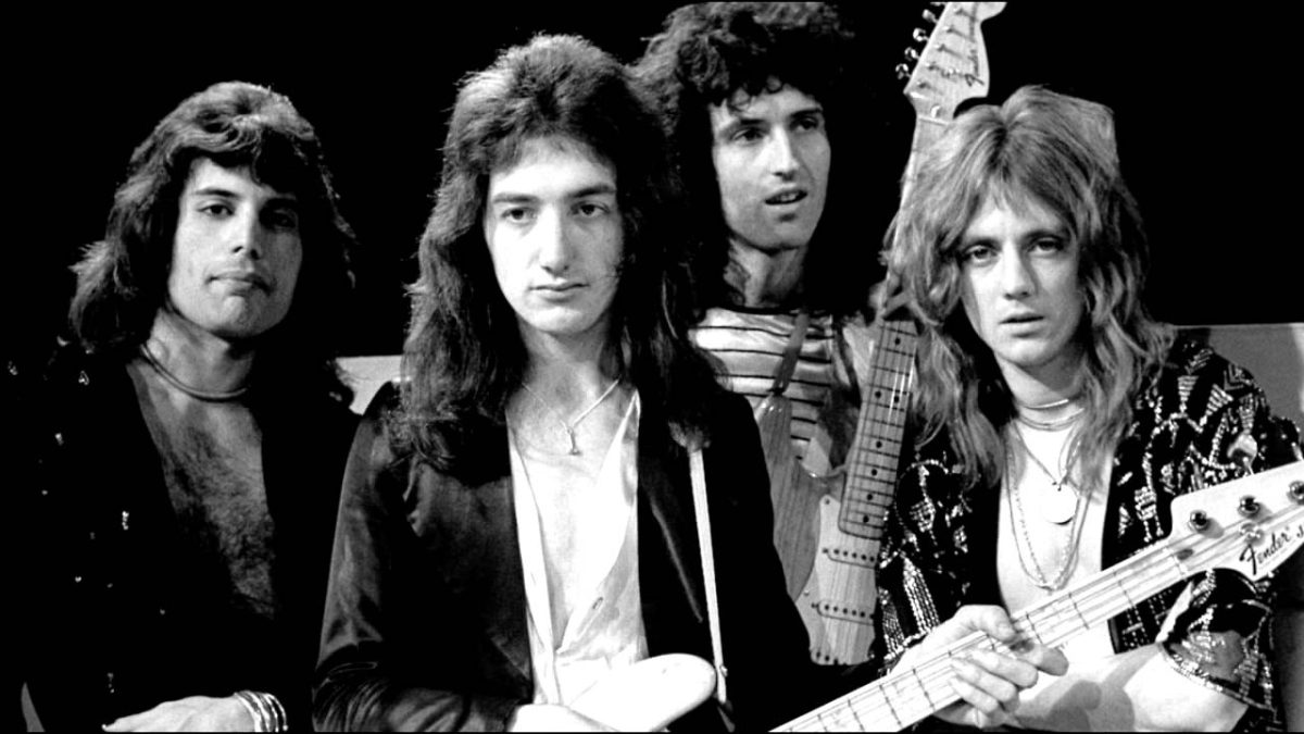 Glam & Hard Rock. Los Queen del 73: Freddie Mercury, John Deacon, Brian May y Roger Taylor.
