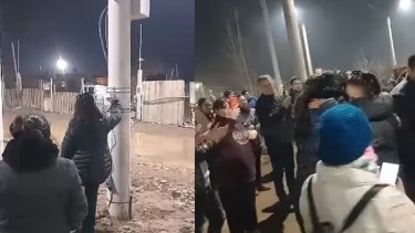 Vecinos del barrio 2 y 10 de Febrero de Cipolletti inauguraron el alumbrado público. Foto Gentileza.