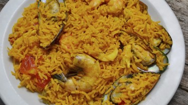 Arroz con mariscos y azafrán, el plato de Antonio este jueves en MasterChef Argentina. Foto: Gentileza. 