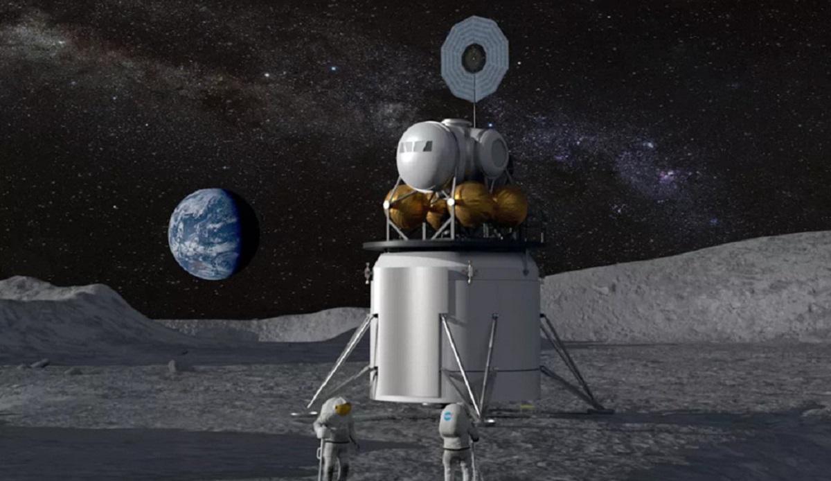 Ilustración artística de un futuro alunizaje llevado a cabo bajo el nuevo programa Artemis. (Crédito de la imagen: NASA)
