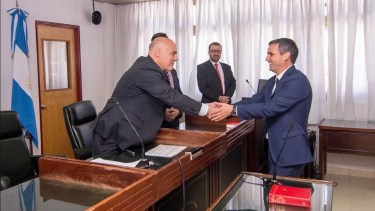 Juez Hugo Greca (a la derecha) aspirante a la Cámara Federal de Roca. (Archivo)