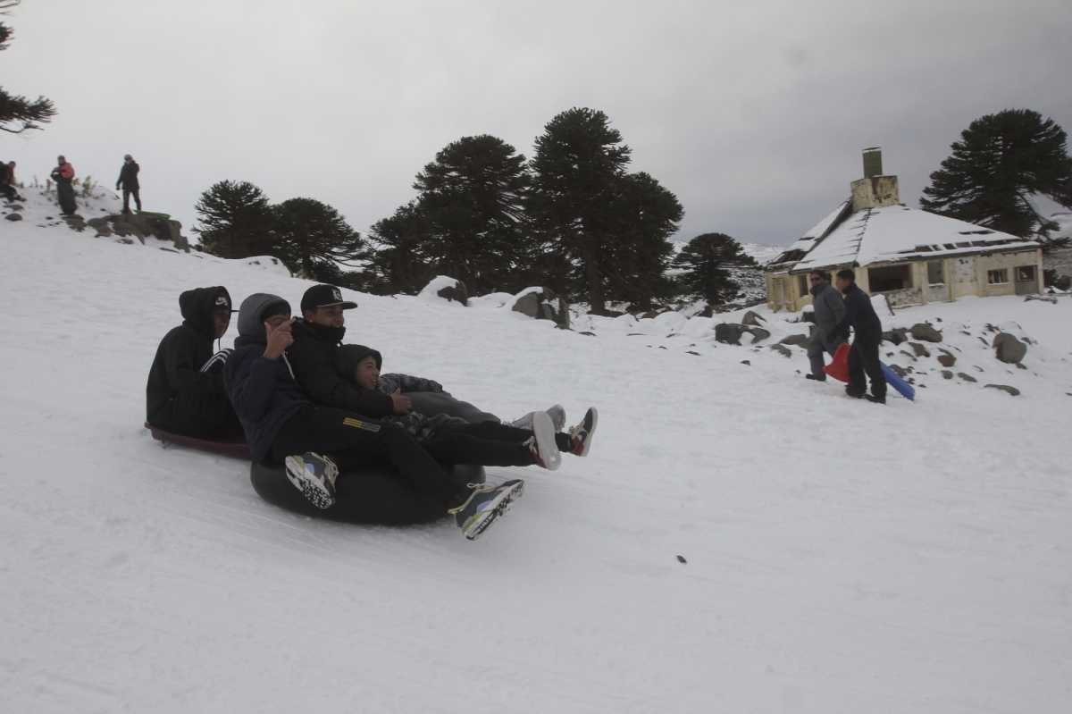 Cientos de visitantes aprovechan Primeros Pinos para disfrutar de la nieve. (Foto del 26-7-23 de Darío Martínez).-