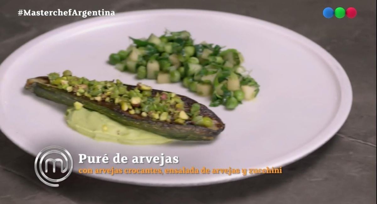 Puré de arvejas, el plato de Daniela que recibió elogios del jurado en MasterChef Argentina. Foto: Captura Telefé