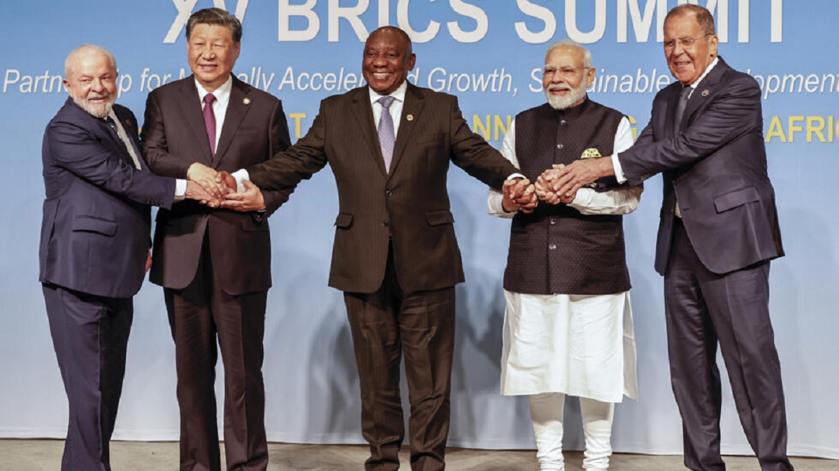 Los representantes de los BRICS en cumbre. 