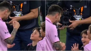 Video| En algo tenía que fallar…: el juego que le ganó Mateo Messi a su papá Lionel