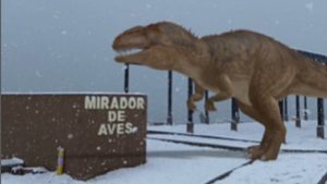 Video: Mirá a este dinosaurio caminar entre la nieve, la original publicación en Villa El Chocón