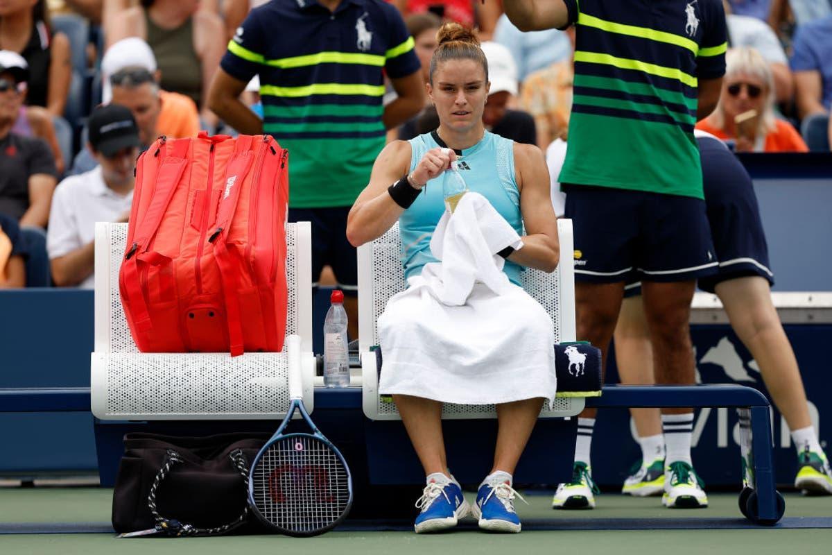 La tenista Maria Sakkari se quejó por el fuerte olor que venia de un parque cercano a la cancha.
