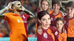 Wanda Nara y sus hijos celebraron el gol de Mauro Icardi en la victoria del Galatasaray