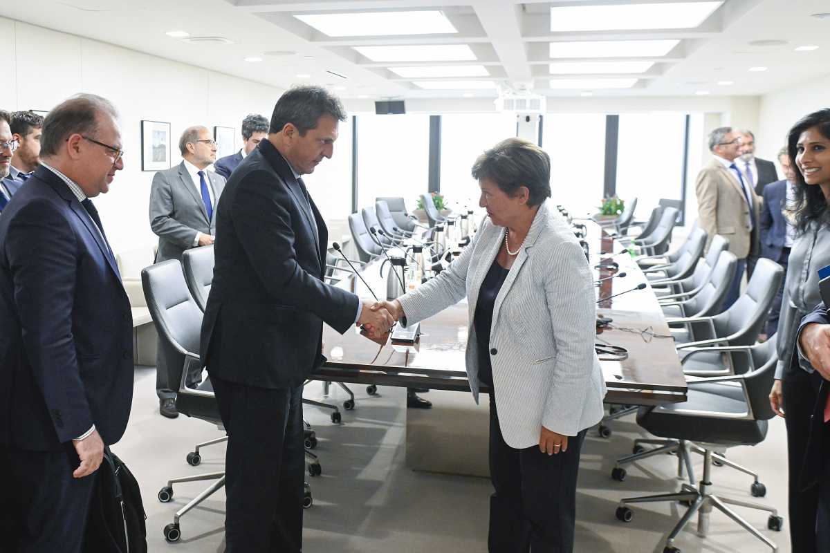 Sergio Massa, ministro y candidato presidencial, y Kristalina Georgieva del FMI, en una de las últimas reuniones. 