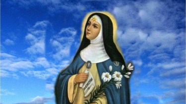 Santa Beatriz es devota de la Virgen María.-