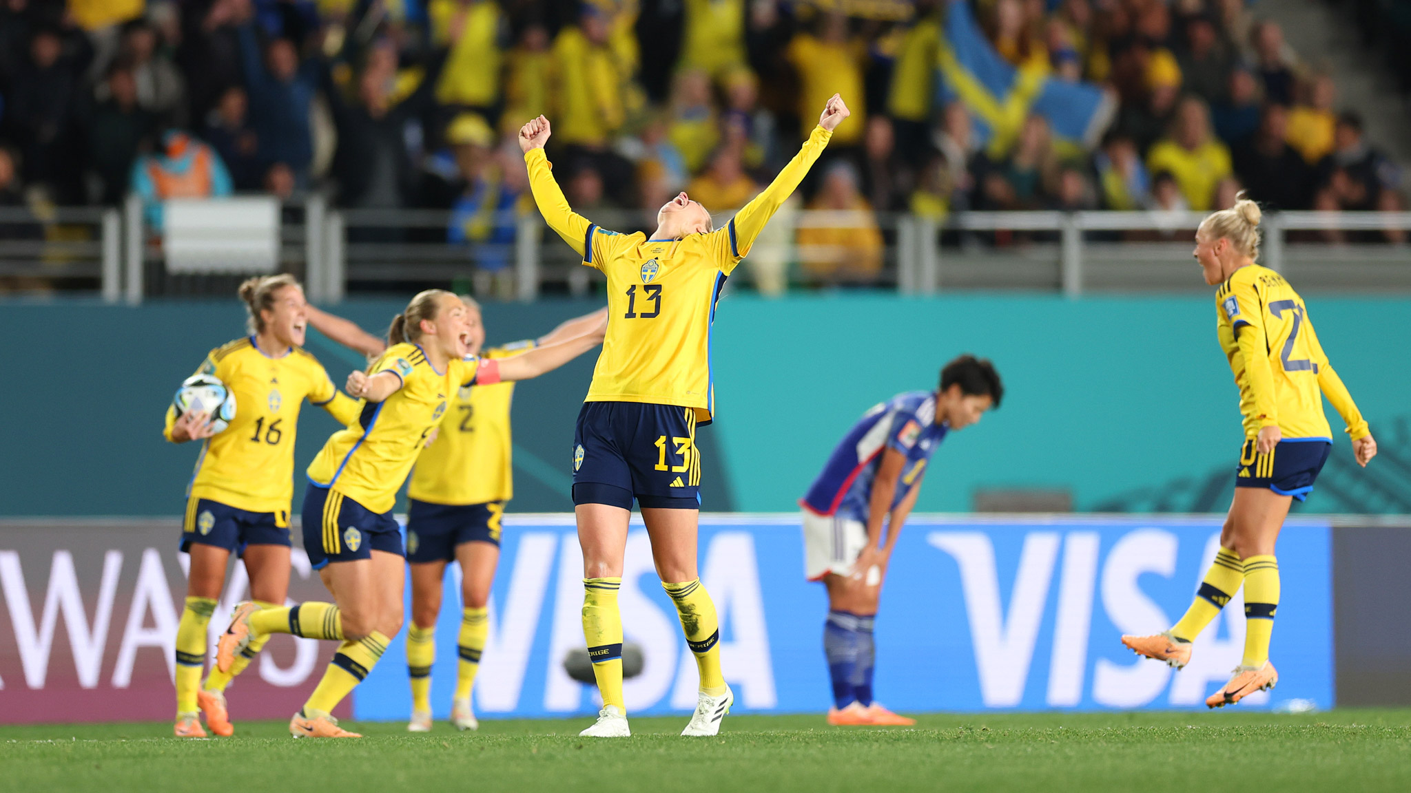 Suecia venció por 2-1 a Japón en cuartos de final.