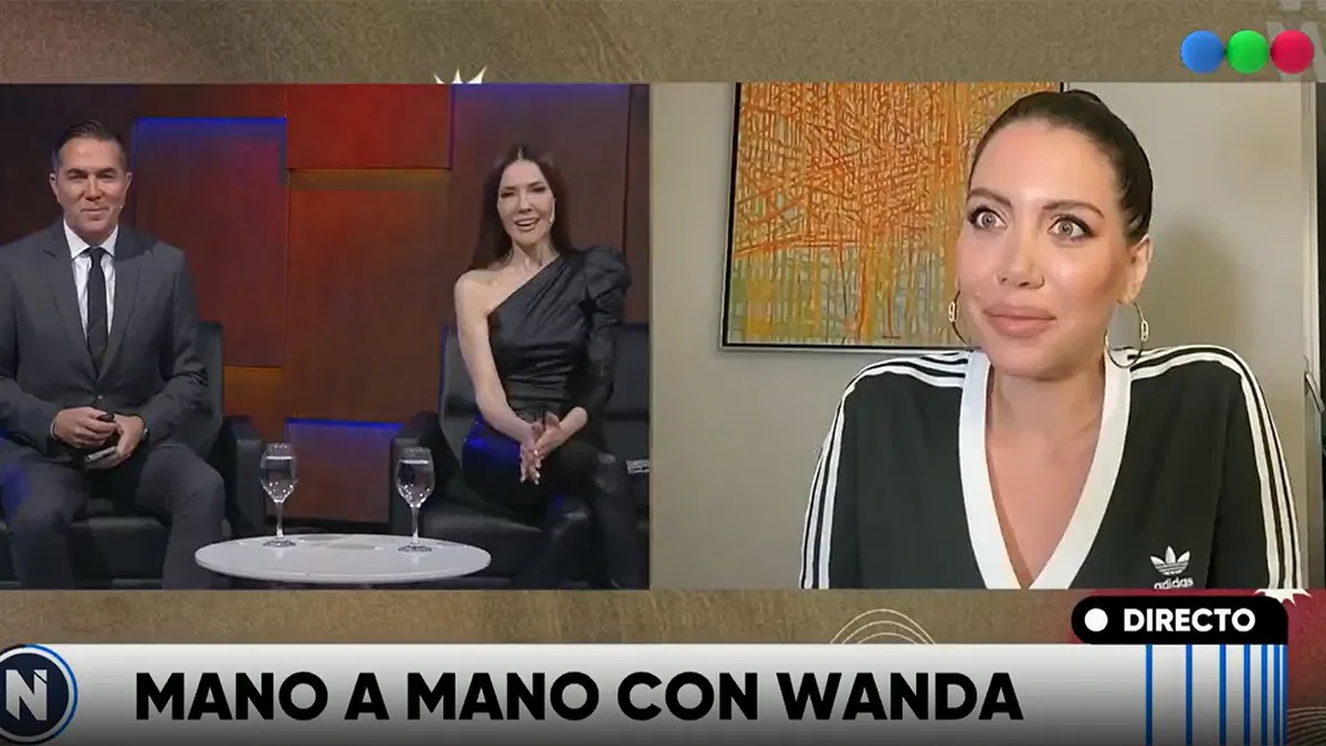 Wanda Nara habló en exclusiva con Cristina Pérez y Rodolfo Barili, en Telefe Noticias.-