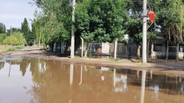 Así se veía la calle de la escuela 132 del paraje La Parra. Foto: gentileza. 