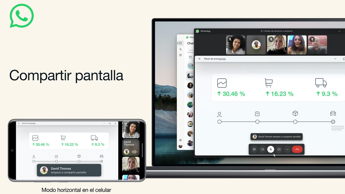 WhatsApp ahora permite compartir la pantalla durante las videollamadas. 
