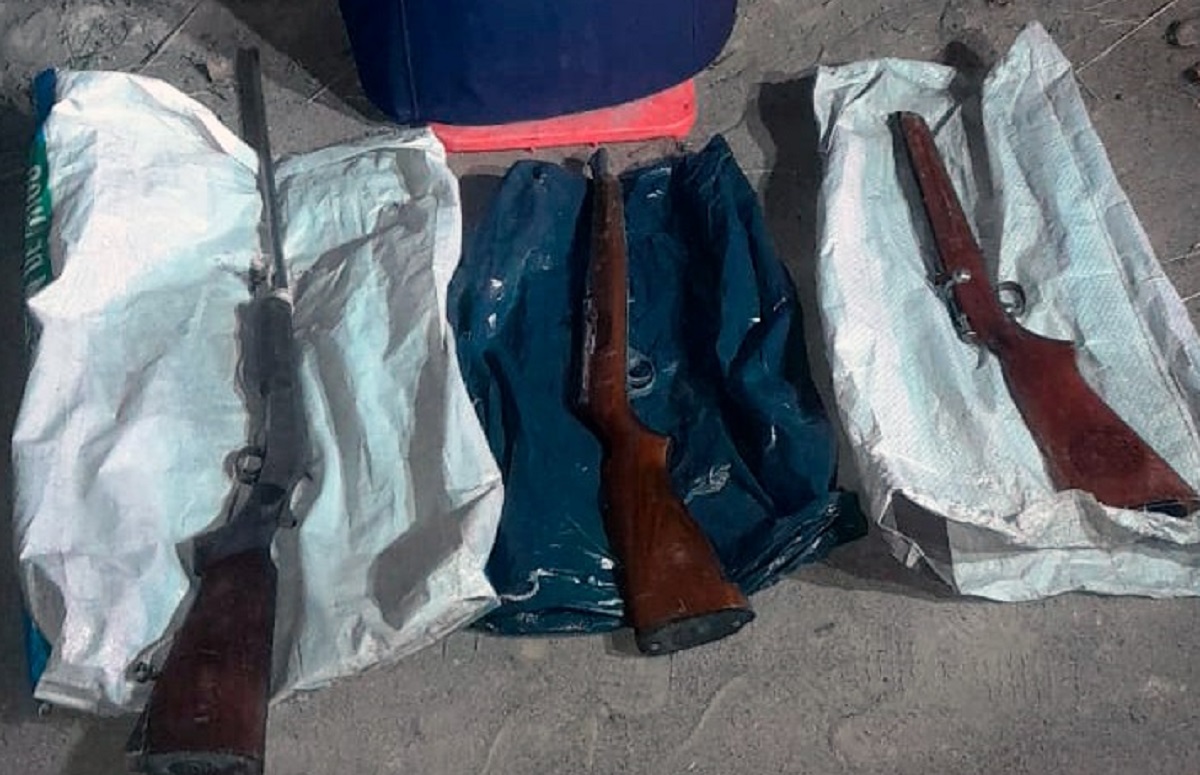 La Policía encontró tres rifles en la zona rural de Conesa. 