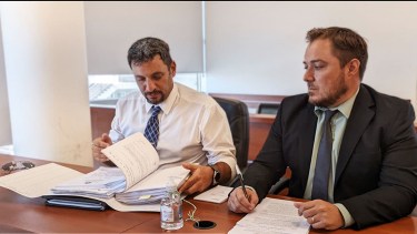Fiscal de Homicidios, Andrés Azar, y asistente letrado Pablo Jávega. (Gentileza)