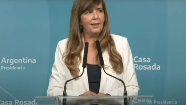 La portavoz presidencial Gabriela Gabriela Cerruti, Portavoz presidencial, en conferencia de prensa. Foto archivo. 