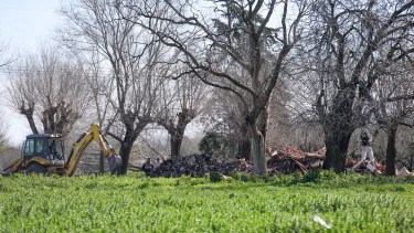 El lugar de General Rodríguez donde se realizó la inspección por el crimen de Fernando Pérez Algaba. 