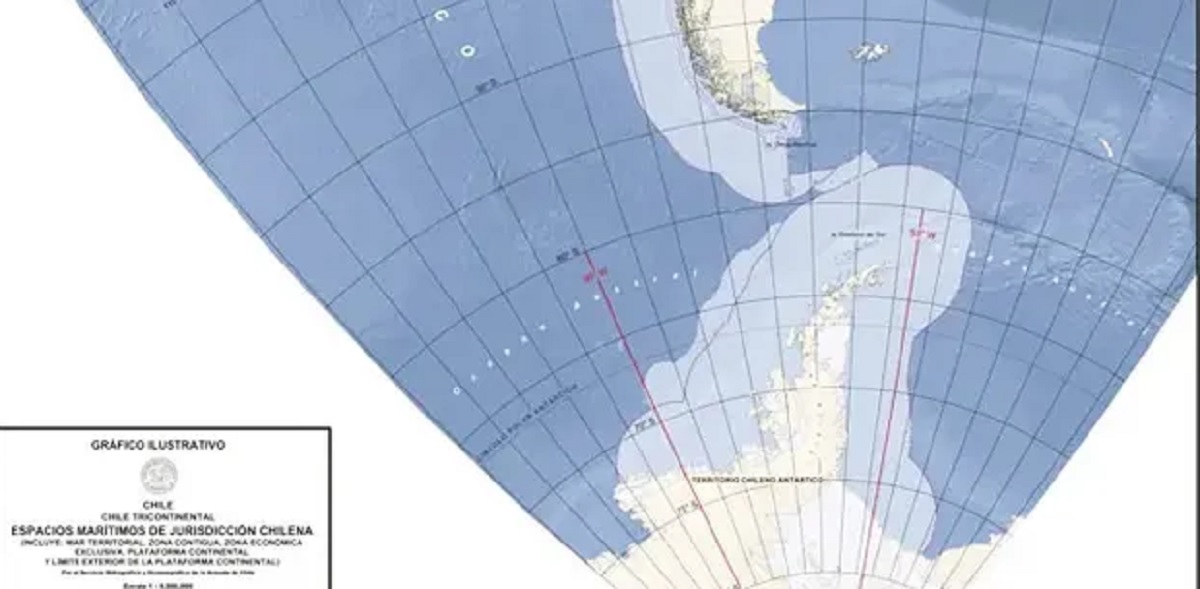 El mapa que difundió la Armada de Chile. 