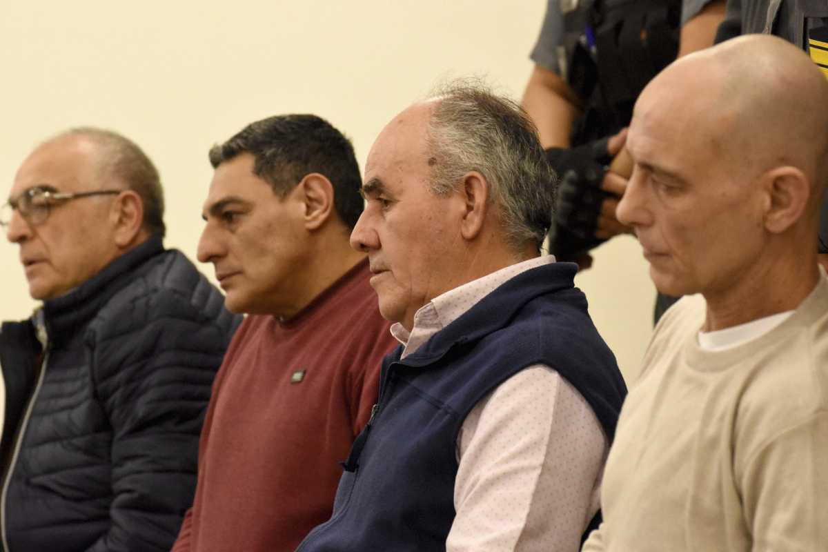 Los cuatro imputados por el homicidio de Auer: Livello, Sosa, Castro Herrera y Falconi. Podrían ser condenados a perpetua. (Archivo/Matías Subat)