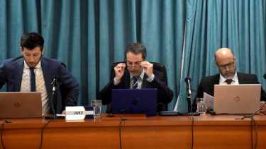 El tribunal que deberá determinar la responsabilidad de Montaño está integrado por Lupica Cristo, Aufranc y Ravizzoli. Foto Matías Subat.