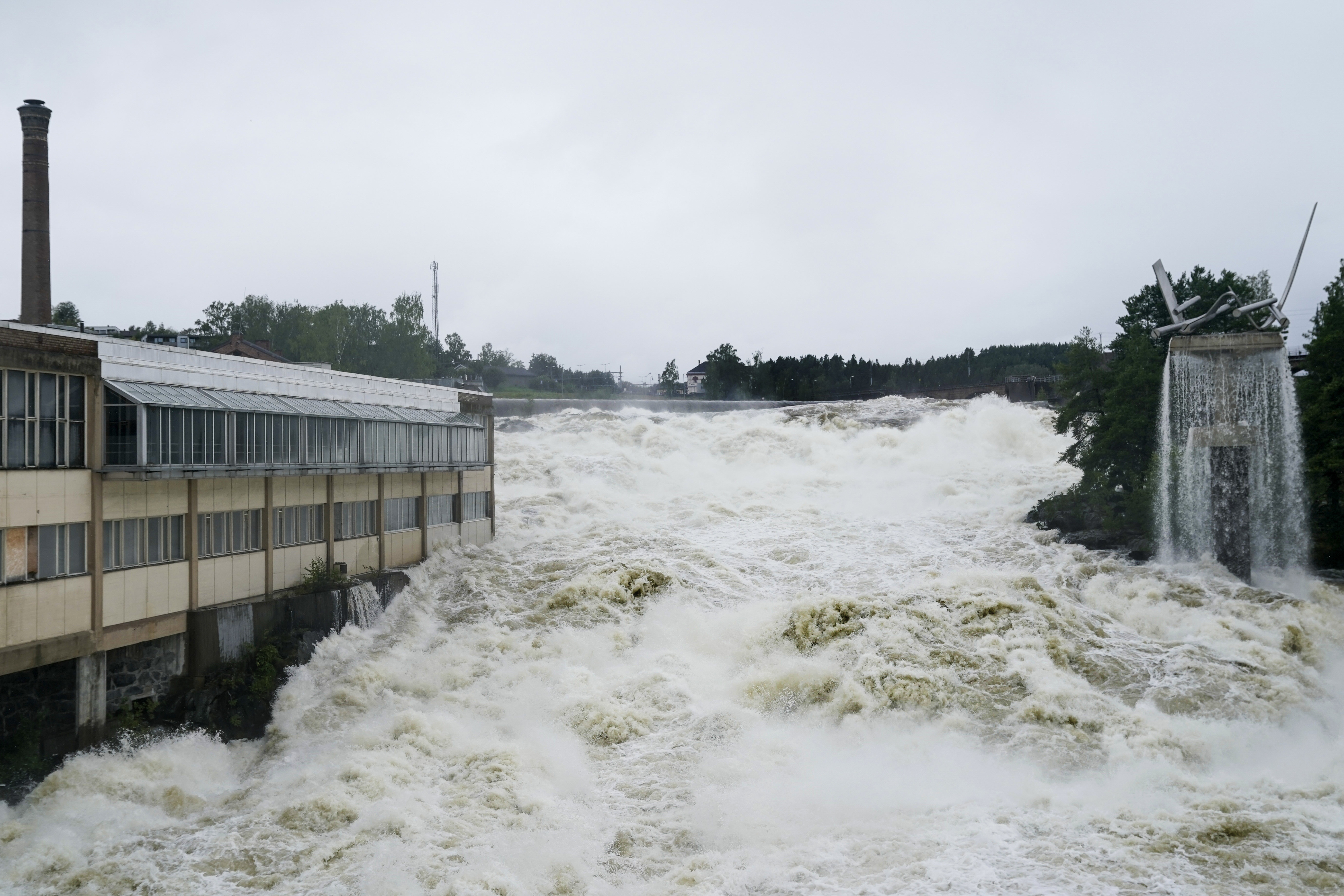 Una represa que se rompió en Noruega. 