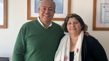 El gobernador electo Rolando Figueroa se reunió con Marisa Antiñir la semana pasada. Foto: gentileza.