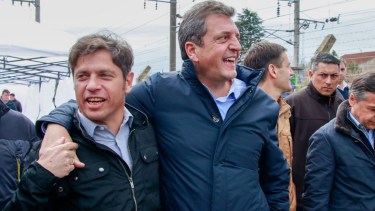 Sergio Massa y Axel Kicillof  en el último acto juntos.  