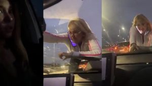 VIDEO | ¡Locura!: persiguió a dos chicas, las obligó a parar y se subió al capot de su auto