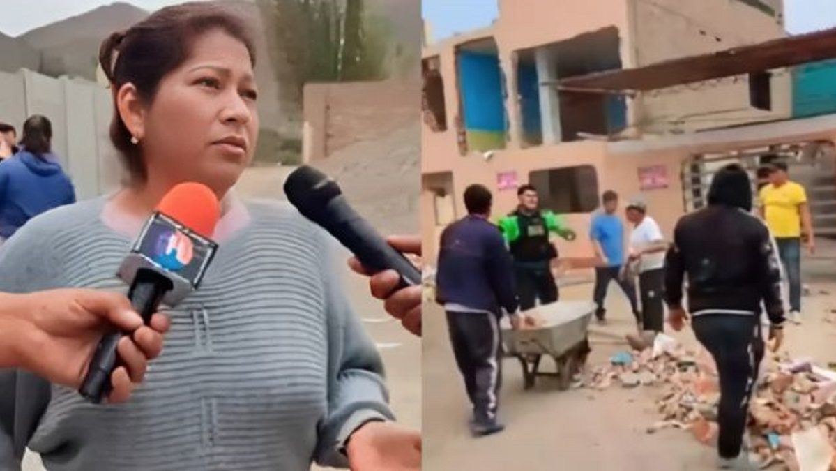 VIDEO | Demolió su vivienda en Perú, tras la orden de desalojo de su ex: “Ahí está su terreno, la casa no”