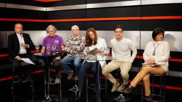 La gobernadora y otros candidatos, en el debate de esta semana, organizado por Canal 6. (Foto: Gentileza)