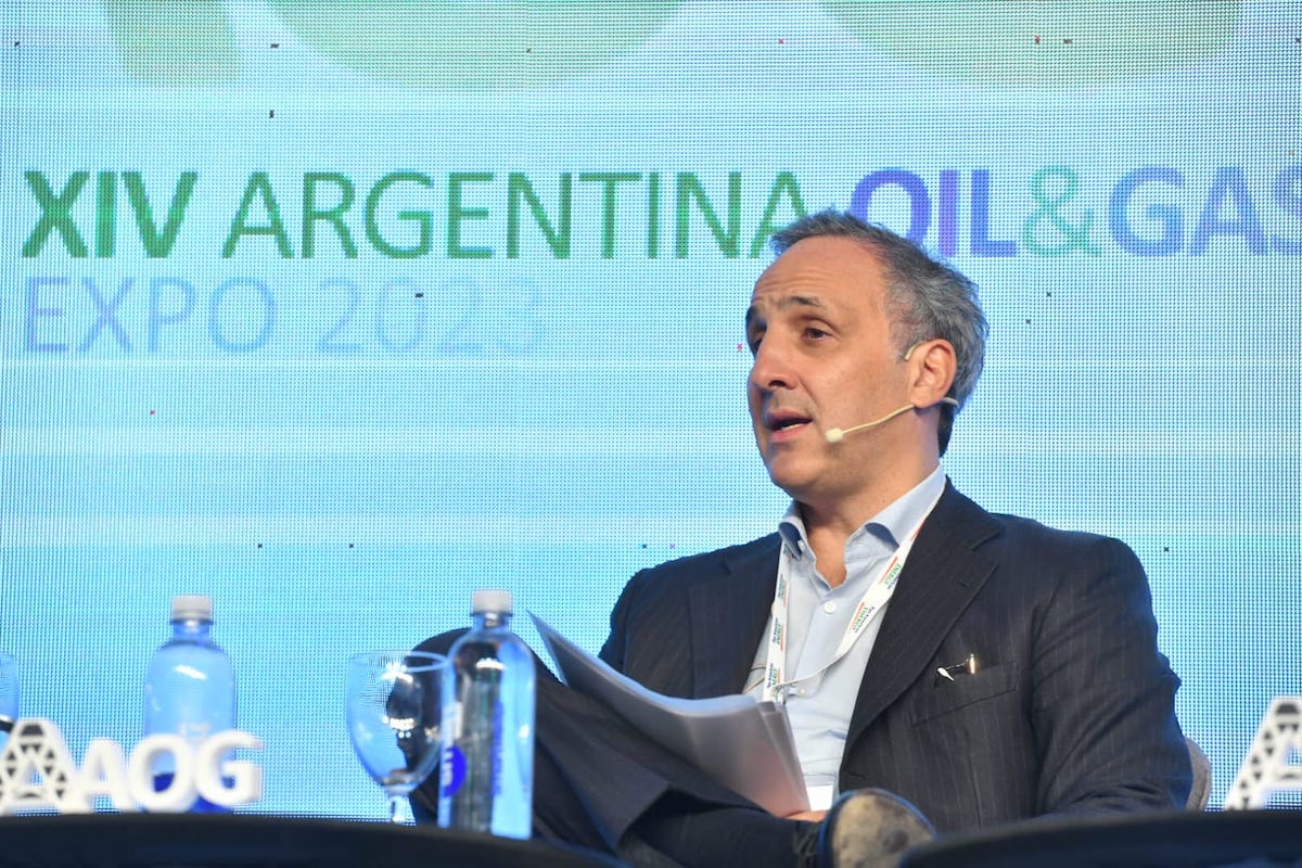 El Group CEO de Pan American Energy, Marcos Bulgheroni, cerró la segunda jornada de Encuentro con los CEOs, en la AOG 2030. (Foto: Enrique Medina(