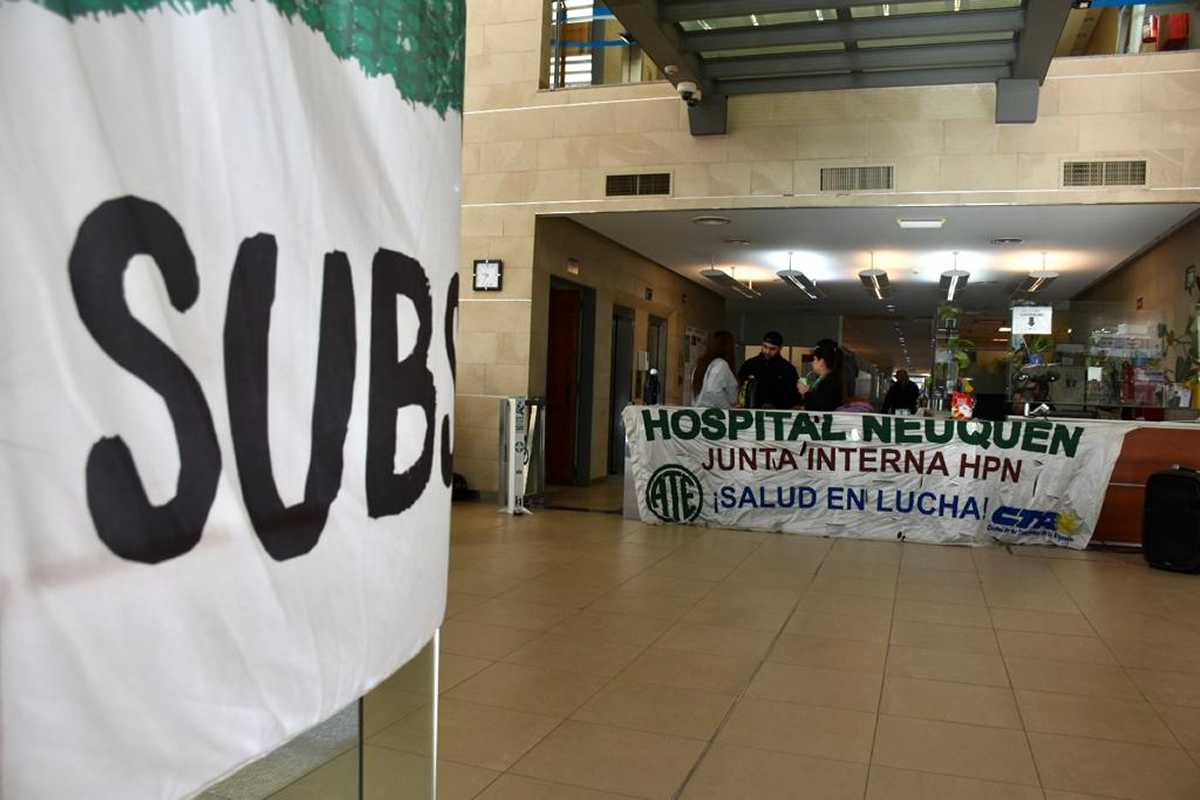 Los trabajadores de Salud agrupados en ATE están de paro martes y miércoles. Hoy, se convocaron en el CAM. (Foto: Matías Subat).-