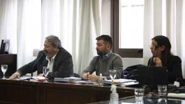 El equipo de la Fiscalía en la audiencia del 5 de septiembre por el crimen de Rafael Nahuel. Foto: Juan Thomes