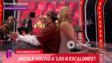Rusherking y Nicole Neumann se mostraron juntos en Los 8 Escalones. 