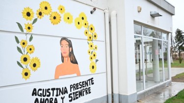 El mural para recordar a Agustina Fernández está en la sede de la calle Toschi. Foto: Florencia Salto